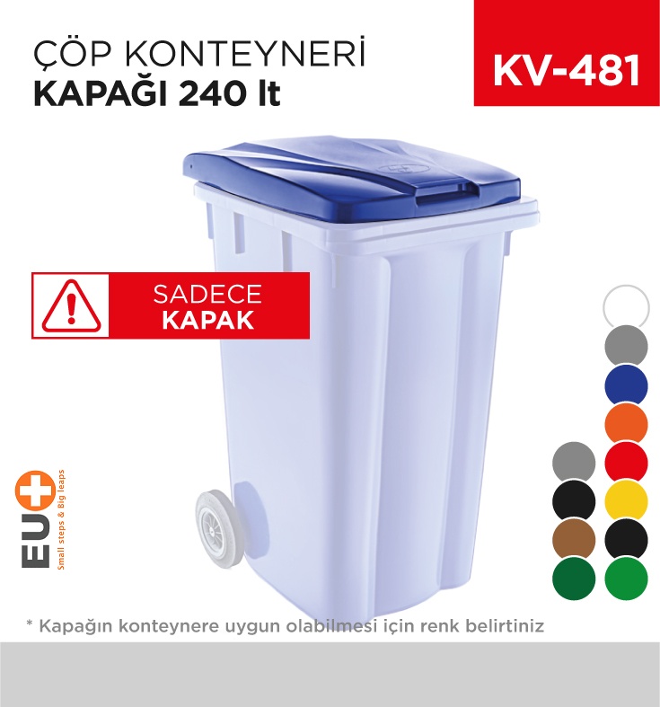 Çöp Konteyneri  Kapağı 240 Lt - Koli:1 Adet