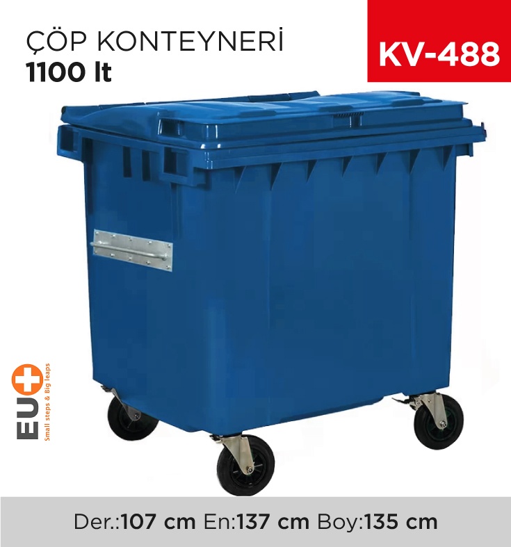 Çöp Konteyneri 1100 Lt - Koli:1 Adet