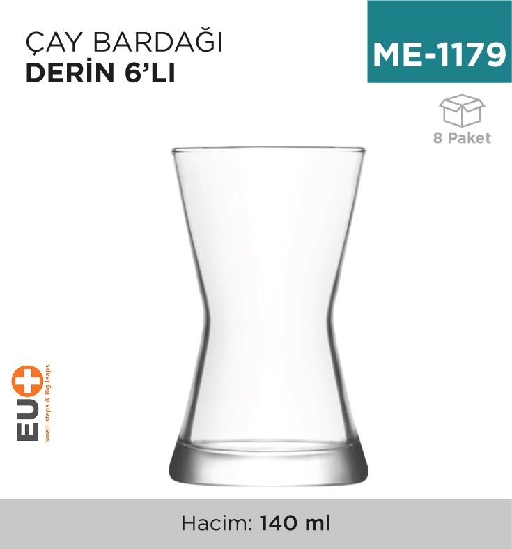 Çay Bardağı Derin 6'Lı (Drn312) - Koli:8 Adet