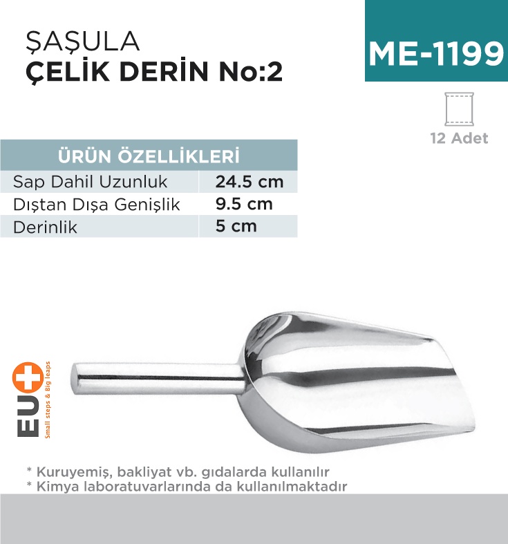 Şaşula Çelik Derin No:2 (24.5 Cm) (Cek-24) - Koli:12 Adet