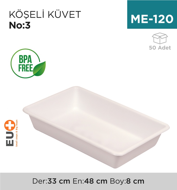 Köşeli Küvet No:3 (1415) - Koli:50 Adet