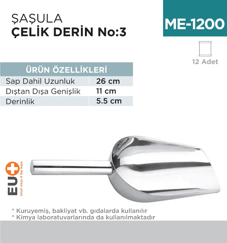 Şaşula Çelik Derin No:3 (26 Cm) (Cek-27)