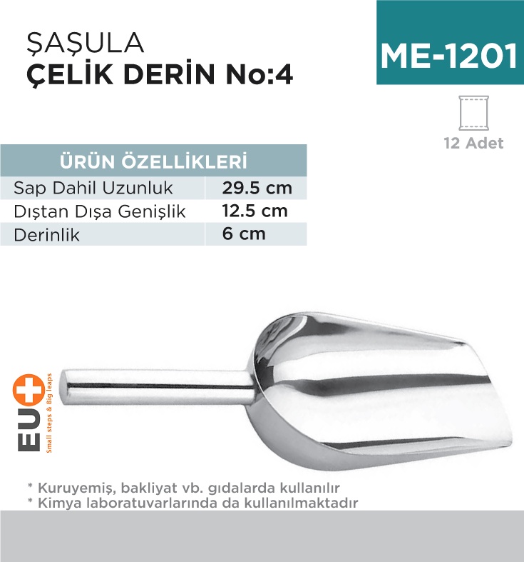 Şaşula Çelik Derin No:4 (29.5 Cm) (Cek-29) - Koli:12 Adet