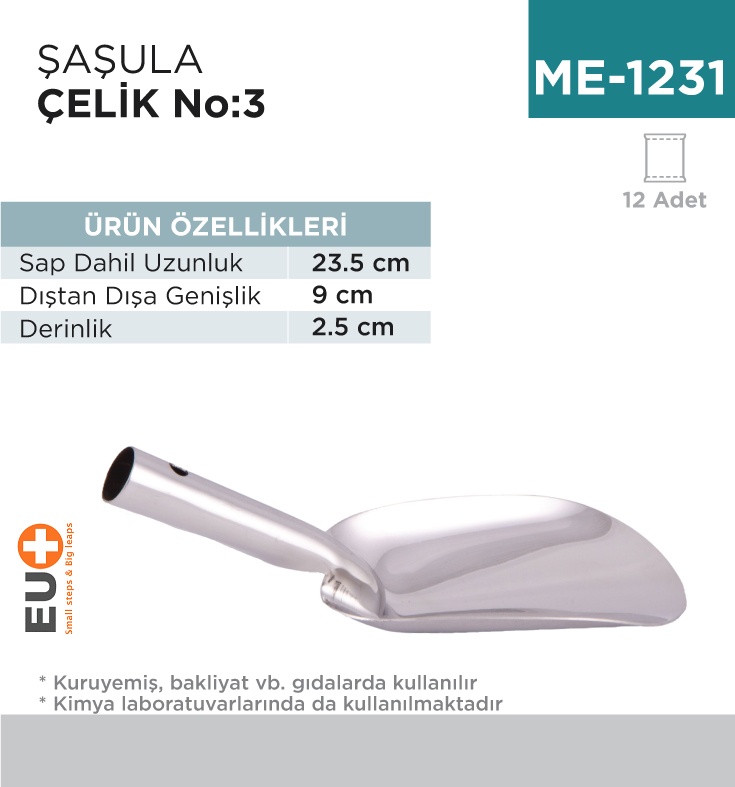 Şaşula Çelik No:3 (23.5 Cm) (Mps-3) - Koli:12 Adet