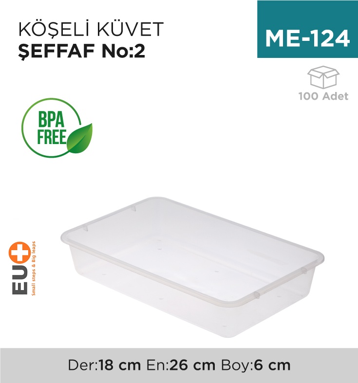 Köşeli Küvet Şeffaf No:2 (1455)