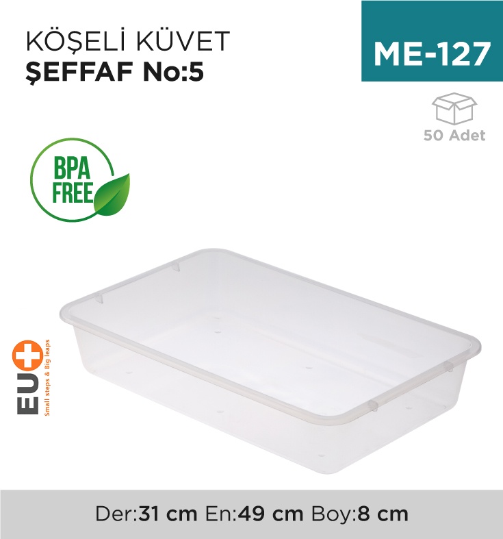 Köşeli Küvet Şeffaf No:5 (1470)