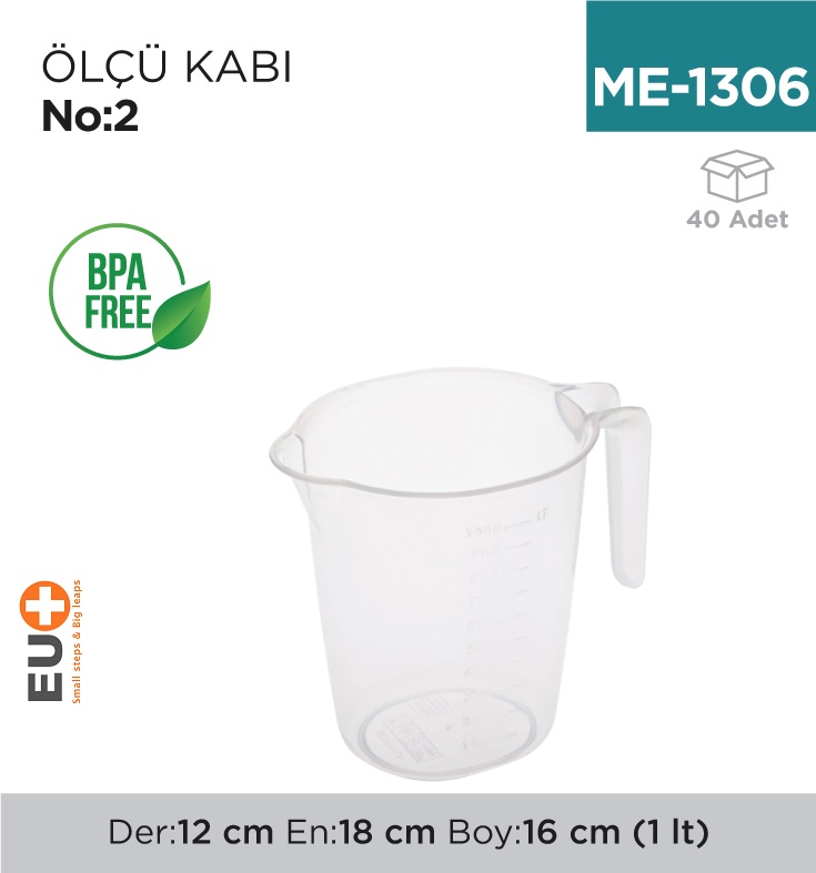 Ölçü Kabı No:2 (1 Lt) (4583) - Koli:40 Adet