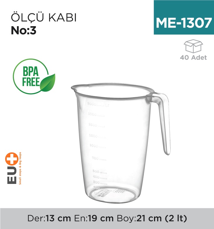 Ölçü Kabı No:3 (2 Lt) (4584) - Koli:40 Adet