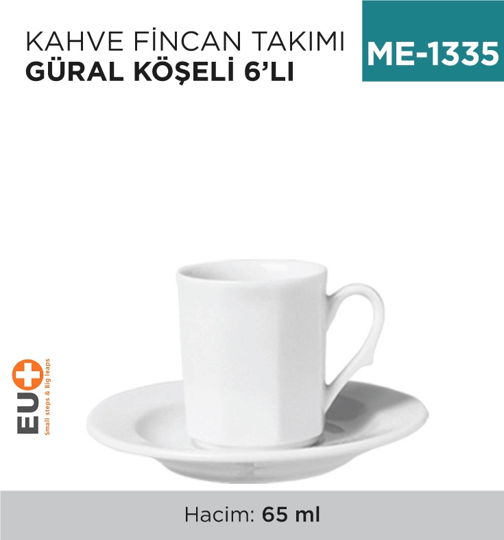 Kahve Fincan Takımı Güral Köşeli 6'Lı