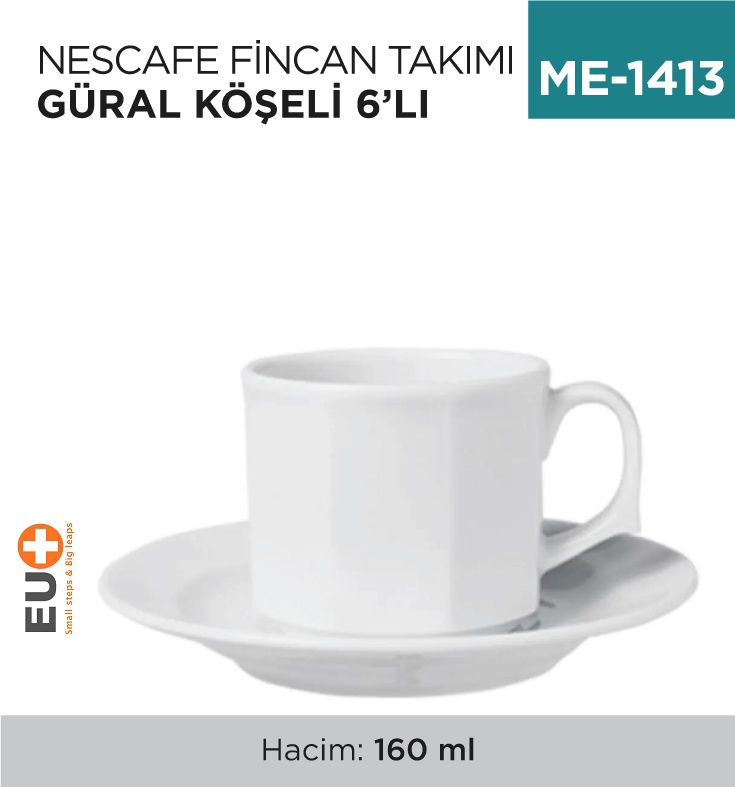 Nescafe Fincan Takımı Güral Köşeli 6'Lı