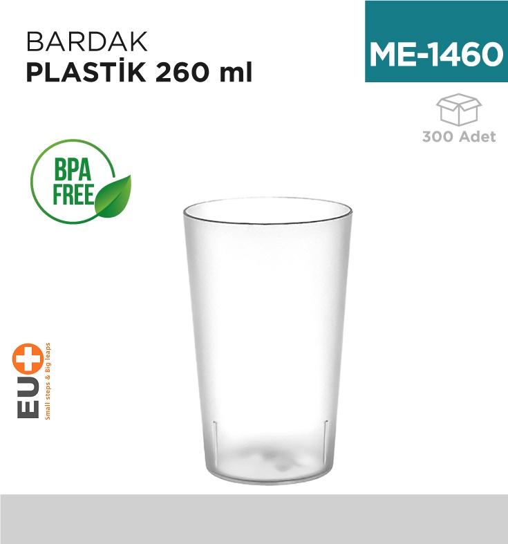 Bardak Plastik 260 Ml (2875) - Koli:300 Adet