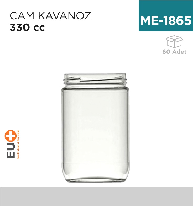 Cam Kavanoz 330 Cc Kapaksız - Koli:60 Adet