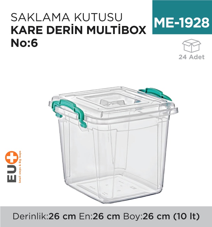 Saklama Kutusu Kare Derin M.Box No:6 (10 Lt) (E-625)