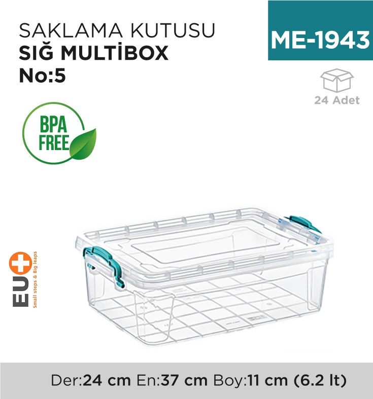 Saklama Kutusu Sığ M.Box No:5 (6.2 Lt) (E-493) - Koli:24 Adet