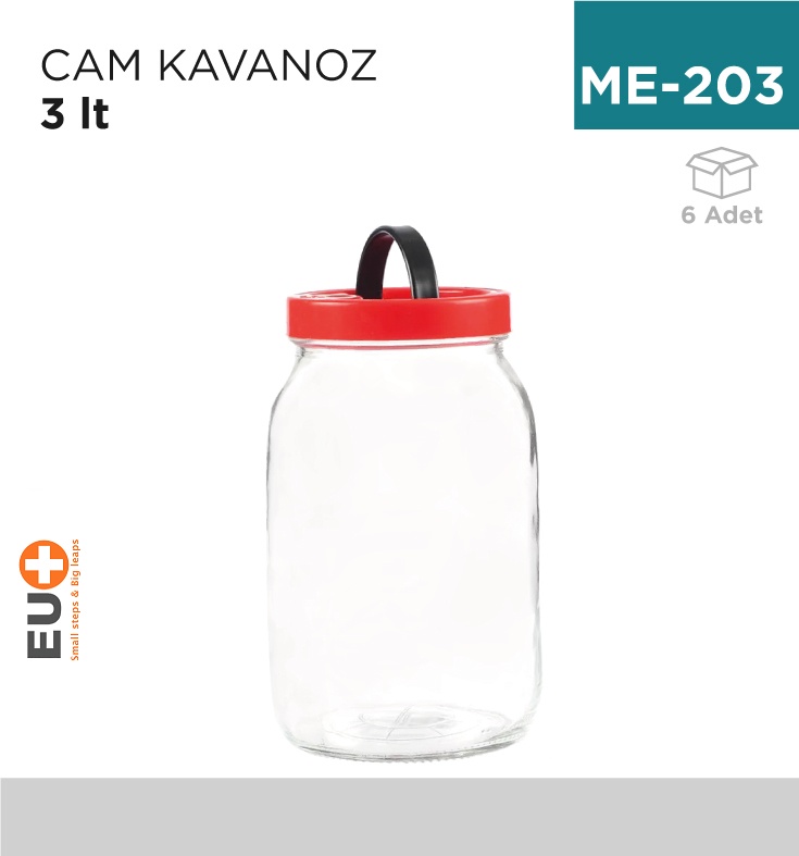 Cam Kavanoz 3 Kg - Koli:6 Adet