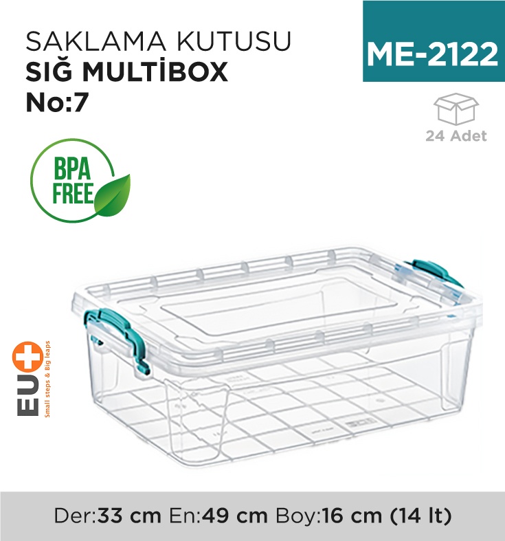 Saklama Kutusu Sığ M.Box No:7 (14 Lt) (E-495)