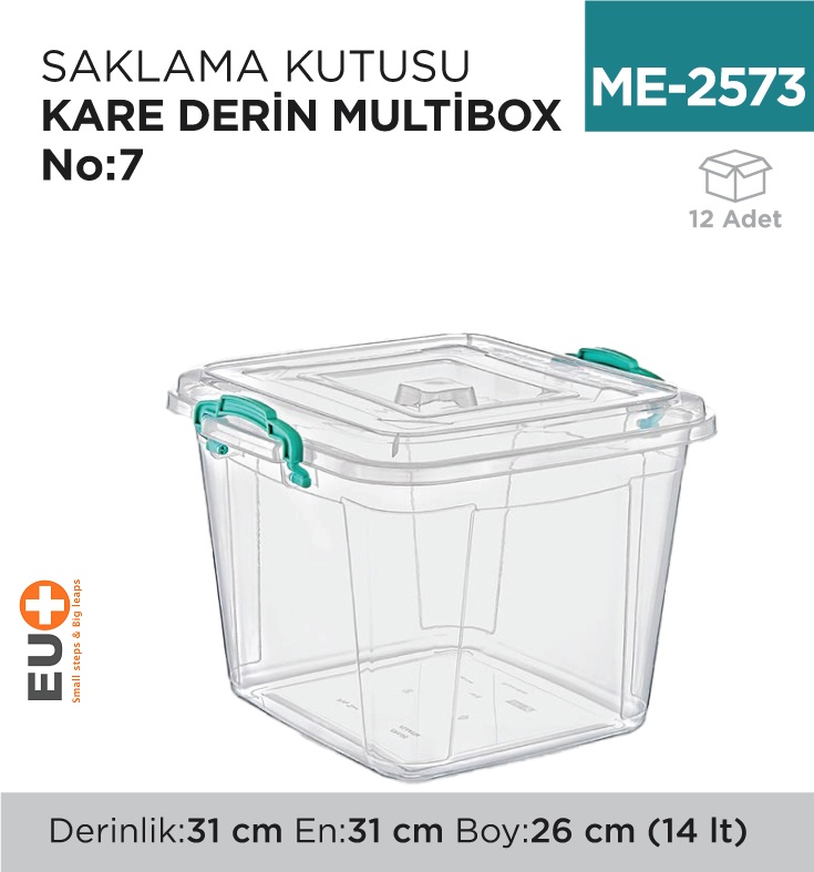 Saklama Kutusu Kare Derin M.Box No:7 (14 Lt) (E-626)