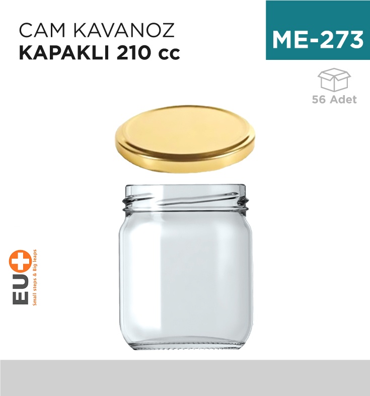 Cam Kavanoz 210 Cc Kapaklı