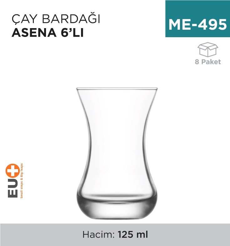 Çay Bardağı Asena 6'Lı (Asn 314) - Koli:8 Adet