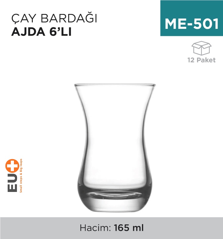 Çay Bardağı Ajda Paşabahçe 6'Lı (62511) - Koli:12 Adet