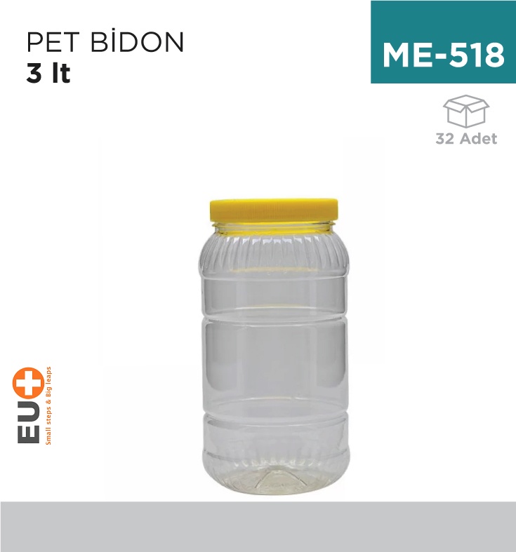 Pet Bidon 3 Lt - Koli:32 Adet