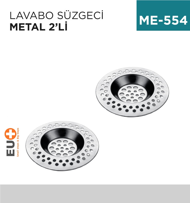 Lavabo Süzgeci Metal 2'Li (Sd-679) - Koli:1 Adet