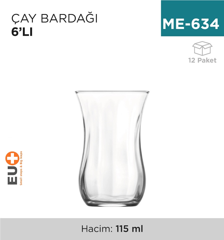 Çay Bardağı Klasik 6'Lı (30020.O) - Koli:12 Adet