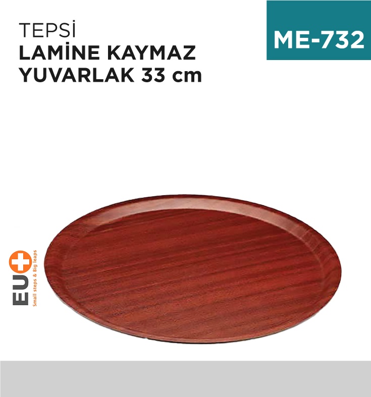 Tepsi Lamine Kaymaz Yuvarlak 33 Cm