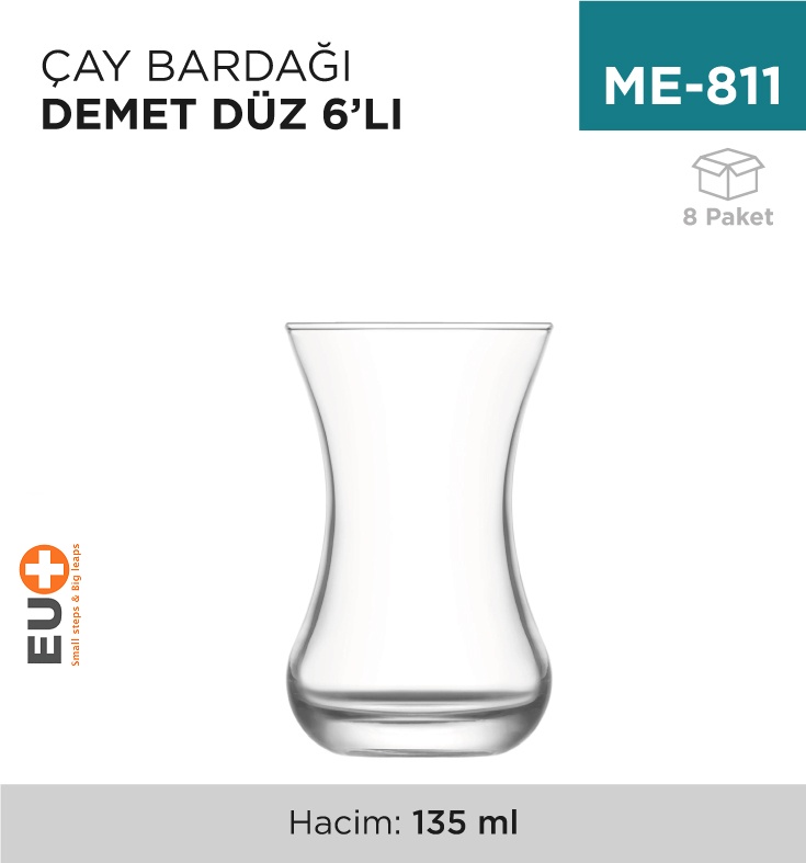 Çay Bardağı Demet 6'Lı (Dmt303E) - Koli:8 Adet