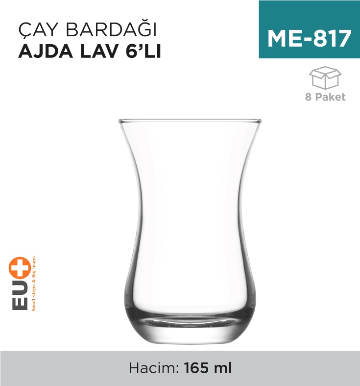 Çay Bardağı Ajda Lav 6'Lı (Ajd315) - Koli:8 Adet