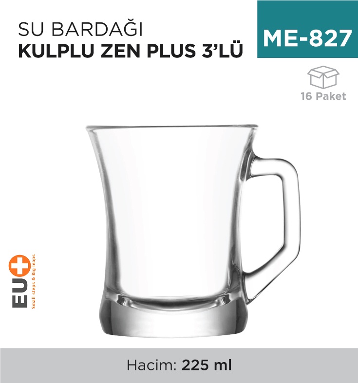 Su Bardağı Kulplu Zen Plus 3'Lü (Zpl404Ax)