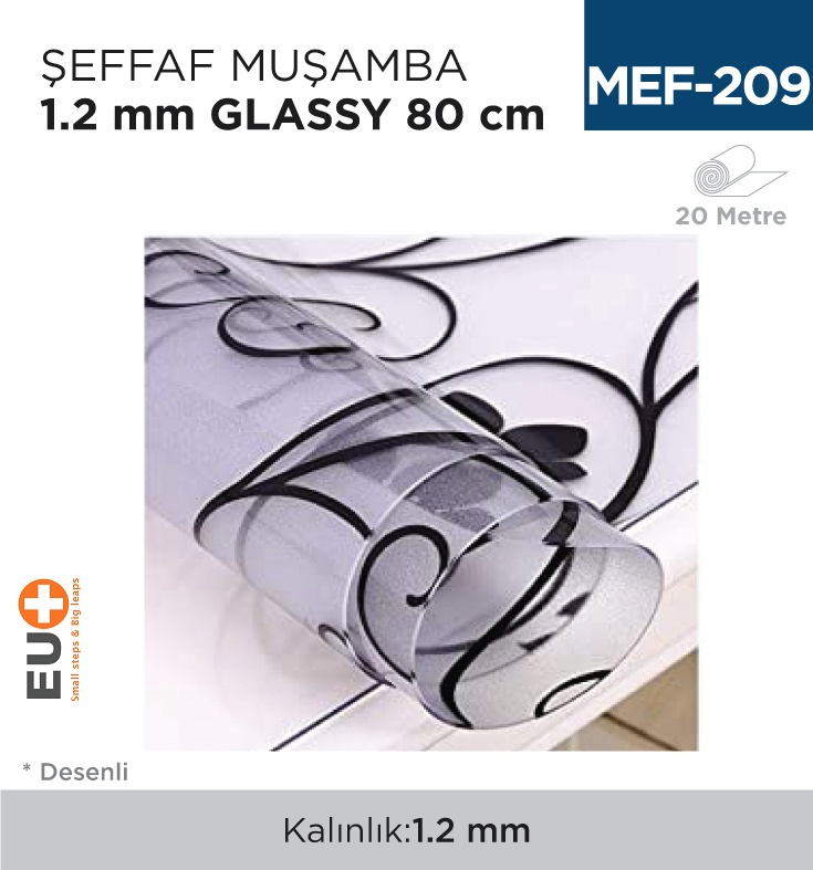 Şeffaf Muşamba 1.2 Mm Glassy 80 Cm (En)