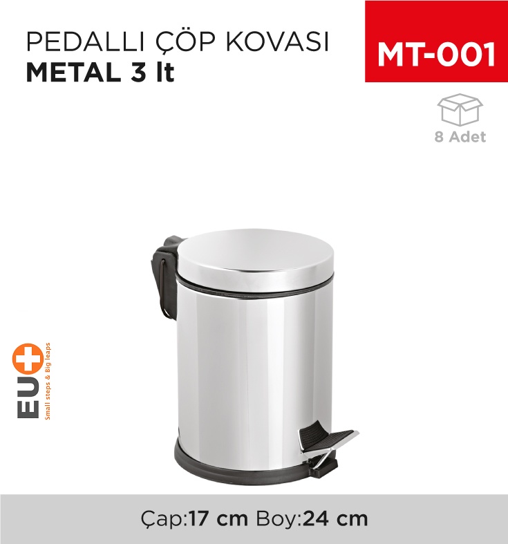 Pedallı Çöp Kovası Metal 3 Lt(1001) (402)