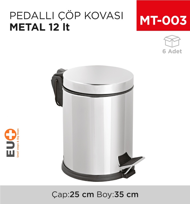 Pedallı Çöp Kovası Metal 12 Lt(1003)(405)