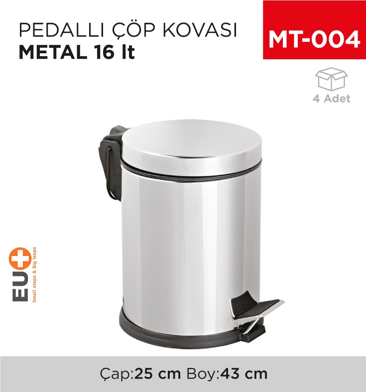 Pedallı Çöp Kovası Metal 16 Lt(1004)(406)