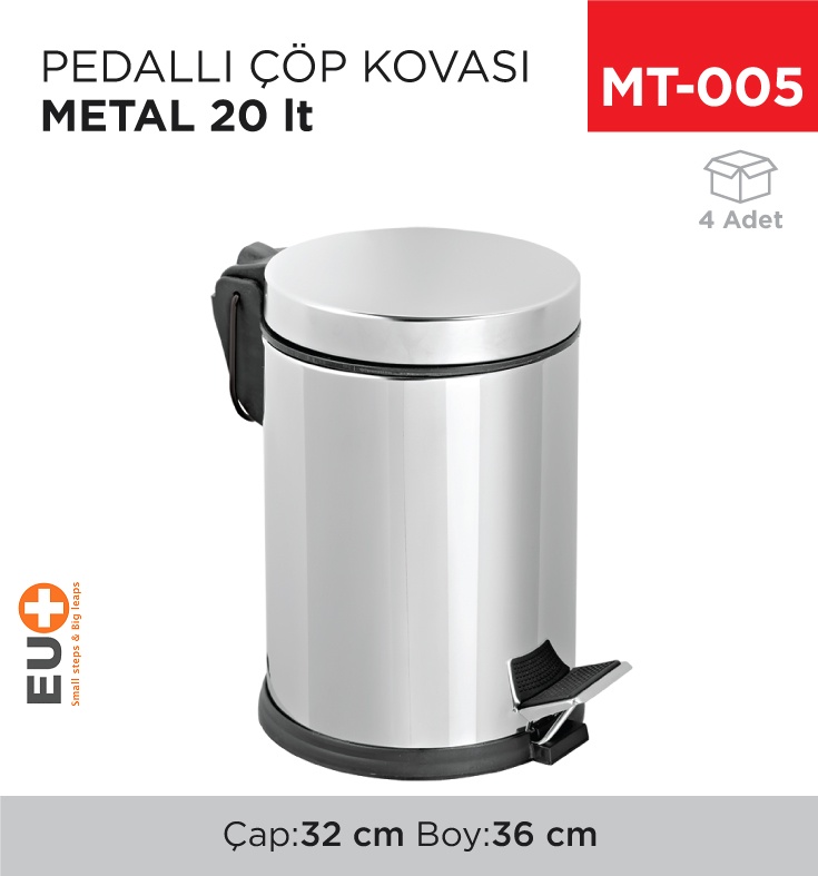 Pedallı Çöp Kovası Metal 20 Lt (1014-407)