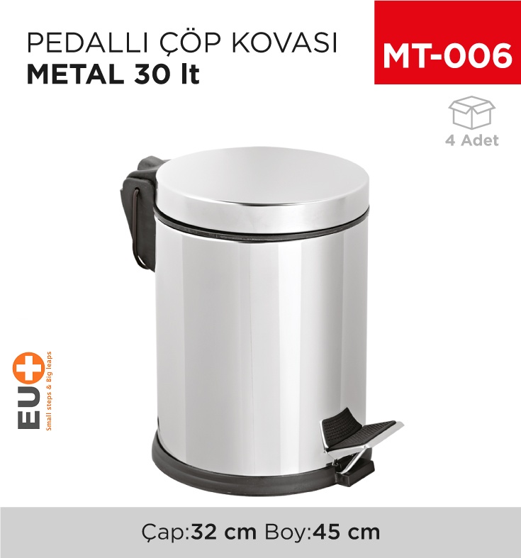 Pedallı Çöp Kovası Metal 30Lt (1015)(408)