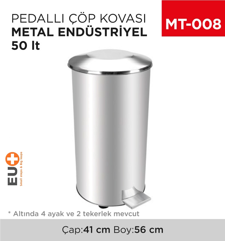 Pedallı Çöp Kovası Metal 50 Lt (1008)(433) - Koli:1 Adet