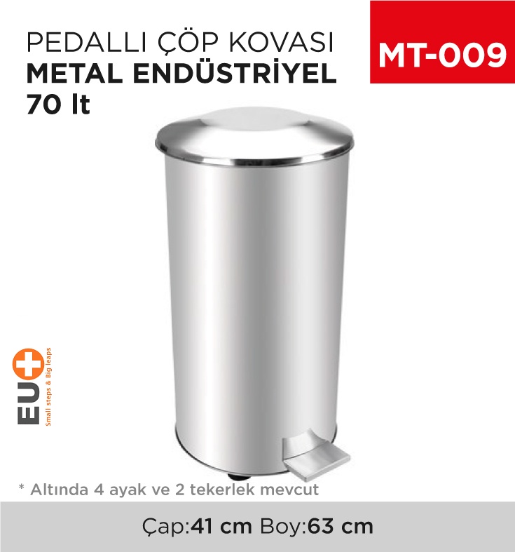 Pedallı Çöp Kovası Metal 70 Lt (1012)(434) - Koli:1 Adet