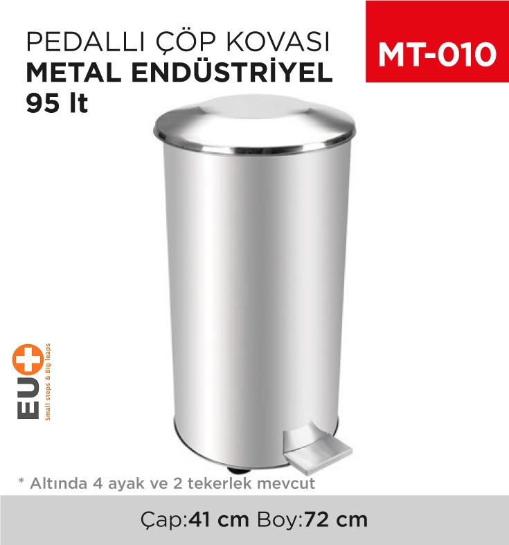 Pedallı Çöp Kovası Metal 95 Lt (1070) - Koli:1 Adet