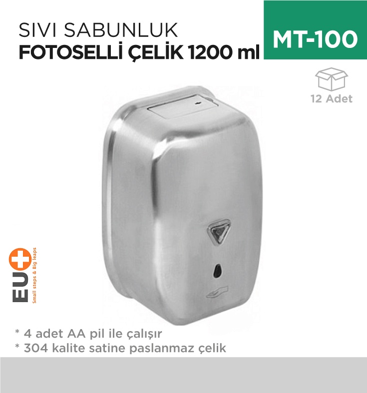 Fotoselli Sıvı Sabunluk Çelik 1200 Ml (Zyq120) - Koli:12 Adet