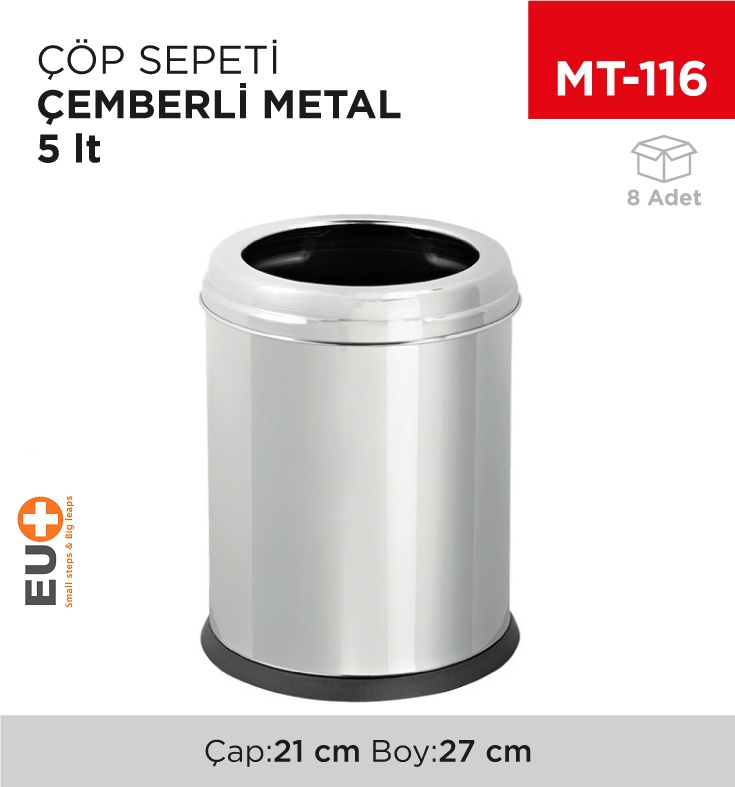 Çöp Sepeti Çemberli Metal 5 Lt(1433) (412)