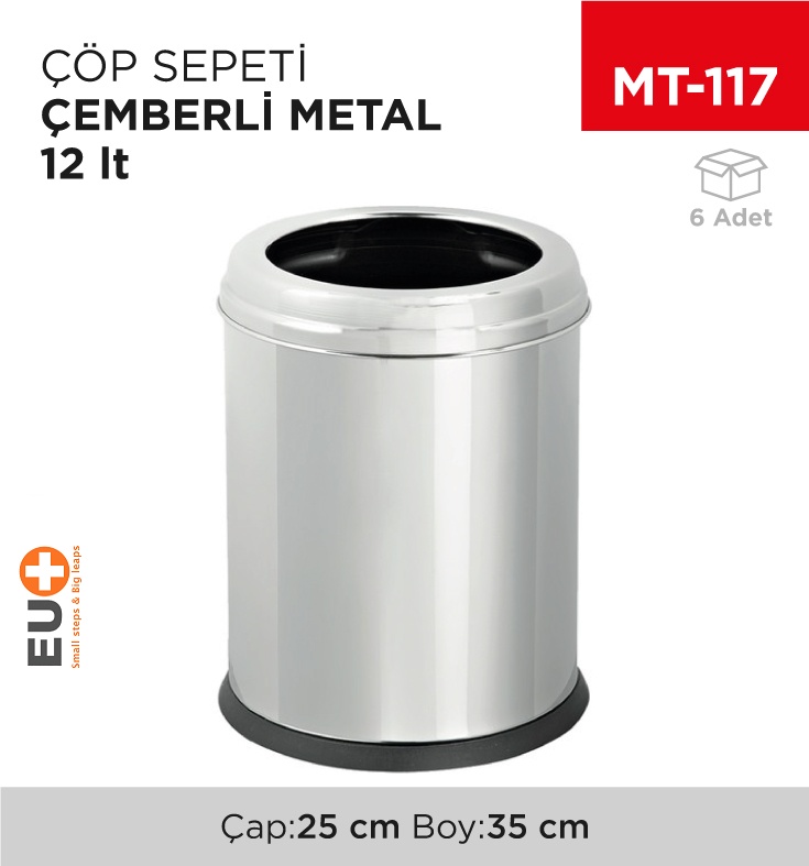 Çöp Sepeti Çemberli Metal 12 Lt(1434)(414)