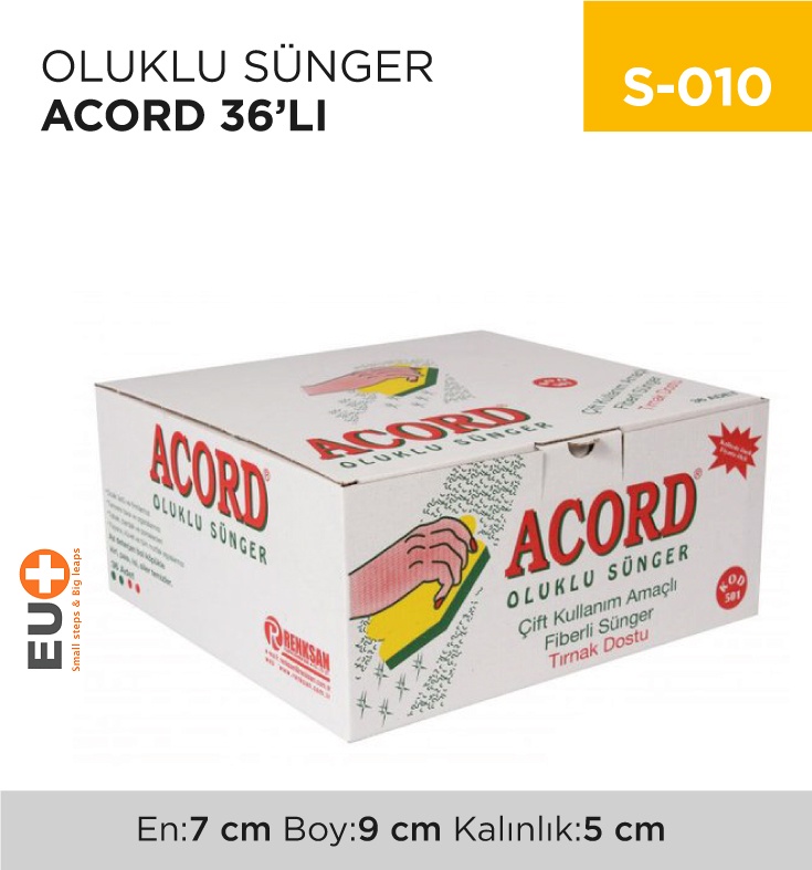 Oluklu Sünger Acord 36'Lı (501) - Koli:12 Adet