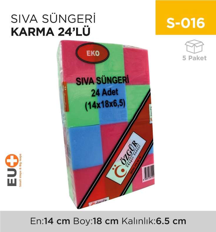 Sıva Süngeri Karma 24'Lü (147/18)