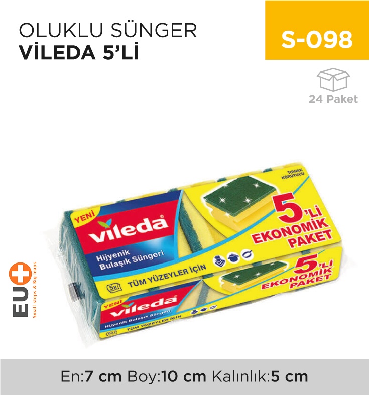 Oluklu Sünger Vileda 5'Li