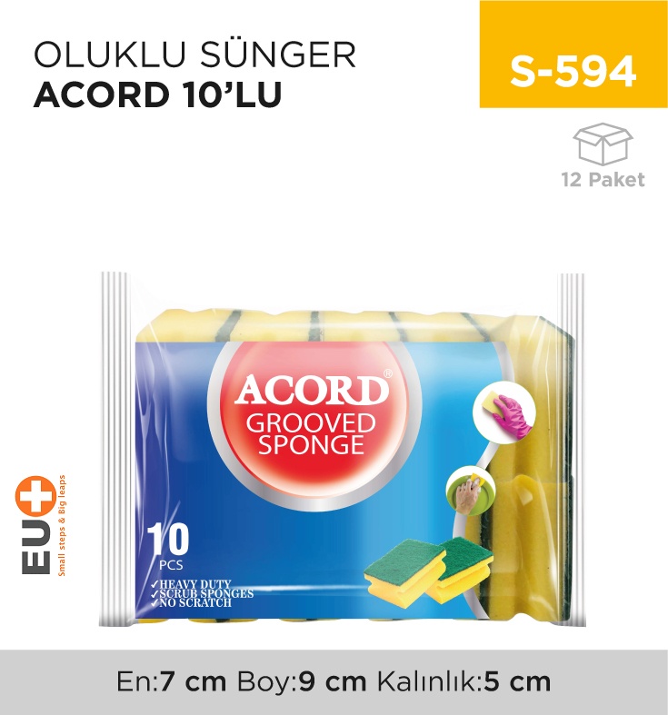 Oluklu Sünger Acord 10'Lu