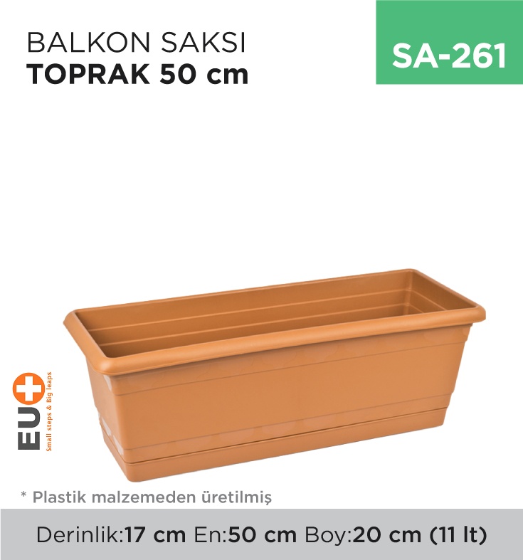 Balkon Saksı Toprak 50 Cm (Tb-513) - Koli:1 Adet