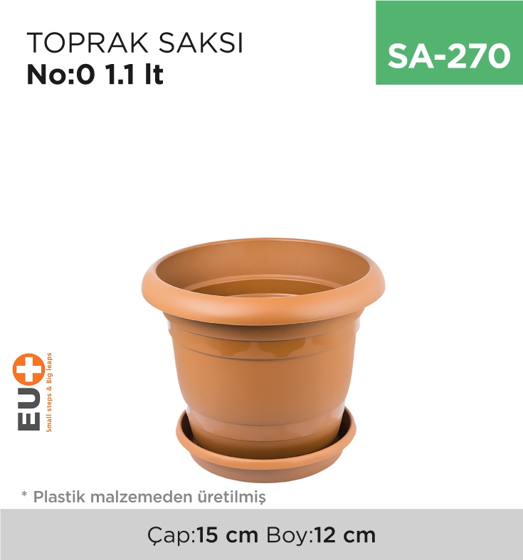 Toprak Saksı No:0 (1.1 Lt)