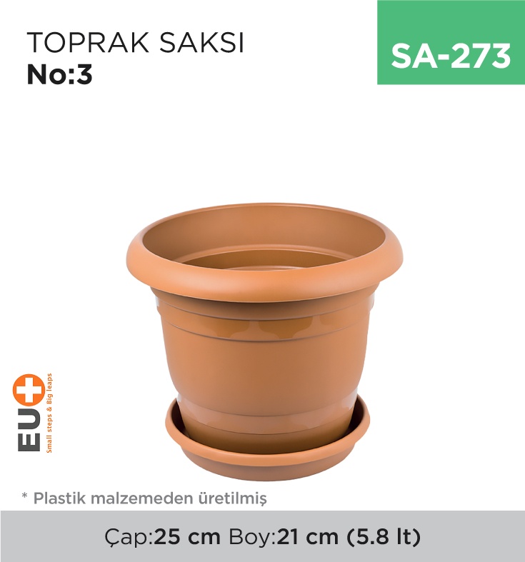 Toprak Saksı No:3 (5.8 Lt)